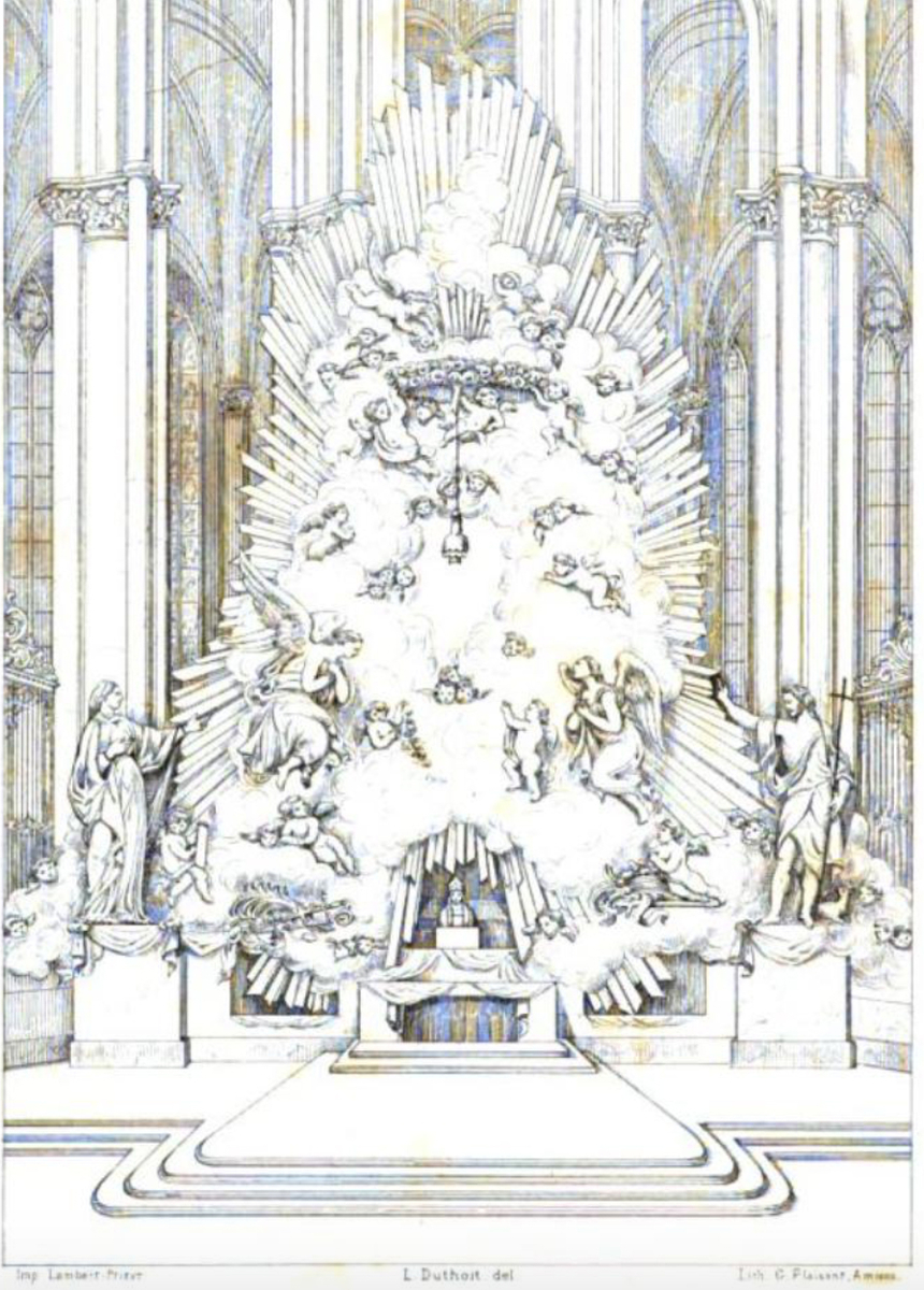 Buste-reliquaire de saint Firmin. Dessin de L. Duthoit